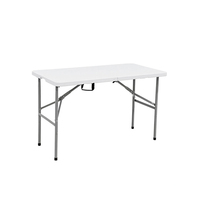 Portable Moderne Pique-Nique Mariage 4ft Blanc Plastique 122cm Rectangle Pliant en Demi Table Hdpe Plastique