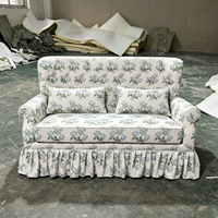 Fauteuil à dossier haut de style rétro français, vintage, à fleurs, amovible et lavable, pour salon et chambre à coucher, meubles de maison