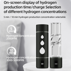 Bouteille d'eau hydrogénée de luxe SPE PEM, générateur d'eau hydrogénée portable à haute concentration en PPB, <span class=keywords><strong>ioniseur</strong></span> d'eau hydrogénée, tasse H2, emballage cadeau, CE - Product Image 2