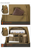 Sac à dos tactique imperméable avec fermeture éclair, grande capacité 35L, pour camping, trekking, escalade, cyclisme, système Molle, compatible ordinateur portable