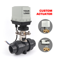 Vanne à boisseau sphérique électrique Junzhou motorisée DC12V/DC24V, actionneur de commande UPVC 1 1/2 pouce DN40, idéale pour l'irrigation agricole