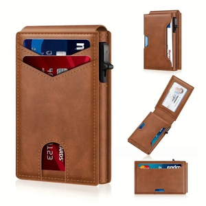 Ultra Thin Magnetic Pop up Card <strong>Wallet</strong> Mens <strong>RFID</strong> <strong>Blocking</strong> Tactical Slim Card Holder Bifold Front Pocket Credit Card - Product Image 1