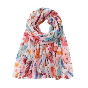 Sciarpa con fiocco floreale geometrico autunno/inverno sciarpa semplice da donna - Product Image 2