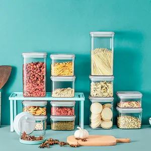 Boîtes et bacs de rangement sans BPA en usine Organisateur de stockage de cuisine étanche à l'humidité Récipient de stockage de nourriture empilable avec couvercles