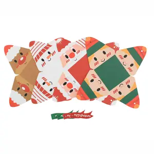 Toptan yeni tasarım noel kurabiye hediye üçgen kutu şeker olay parti karton Santa büyük yüz şeker kutusu
