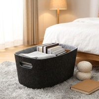 Panier de rangement en feutre pliable et durable à double poignée, écologique, multi-usages pour vêtements et jouets domestiques