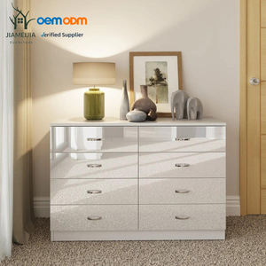 ホワイトグロス8段チェスト寝室収納キャビネットOEM ODM - Product Image 1