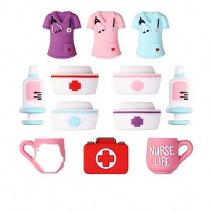 Cuentas de silicona 3D para decoración de collares DIY, con diseños de uniforme de enfermera de dibujos animados, de la serie médica transfronteriza, epoxi, al por mayor, promocionales - Product Image 2