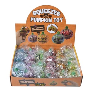 Novedosa y Creativa Bola Antiestrés de Goma TPR con Forma de Calabaza y Cuentas Coloridas, Juguete Blandito para Broma de Halloween, Venta al por Mayor - Product Image 3