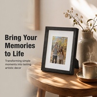 Cadre photo MDF 8x10 pouces couleur personnalisée, grain de bois noir, passe-partout, décoration intérieure, cadeau, présentoir d'art, cadre photo MDF