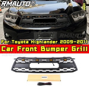 Grille de pare-chocs avant de voiture, grilles de course, calandre pour Toyota Highlander 2009-2011, kit carrosserie, accessoires automobiles - Product Image 2