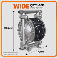 GODO QBY3-10P Pompe pneumatique à membrane en acier inoxydable 304 Lait Sauce Chili Industrie Pompe à air de transfert