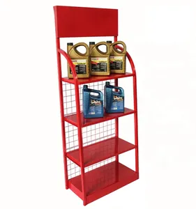 METAL OIL DISPLAY RACK STAND FOR MOBIL SHELL ENGINE LUBRICATING OIL, CASTROL / TOTAL / CEPSA ENGINE LUBRICATING OIL