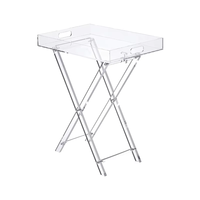 Table basse pliable de style moderne et personnalisable en acrylique transparent avec rangement Table à plateau pliable transportable