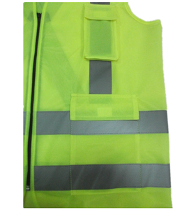 Hot Sales Bau projekt Fluor zierende gelbe Sicherheits weste Verkehrs sicherheits kleidung mit mehreren Taschen Reflektierende Weste - Product Image 5