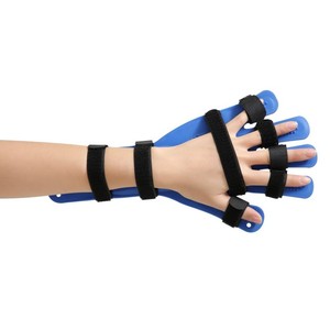 Tavoletta di supporto per dita in silicone, separatore ortopedico per mano e polso, tutore per spasmi, apoplexie, emiplegia, tutore per dita blu - Product Image 2