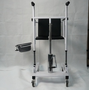 WCHT WCHT0122 Chaise roulante manuelle hydraulique robuste en acier au carbone pour transfert de patients, toilettes/portable-lavage portables, conception légère - Product Image 2