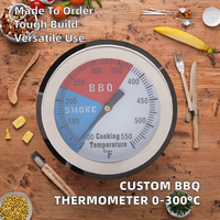 Disesuaikan BBQ baja tahan karat perokok Grill Thermometer OEM didukung