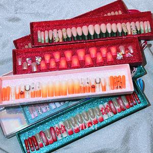 <span class=keywords><strong>Uñas</strong></span> Postizas de Salón de <span class=keywords><strong>Uñas</strong></span> OEM Nuevas, Venta al por Mayor, Muestra Gratis, Buena Calidad, Diseño de Mariposa Stiletto, Cobertura Completa, Acrílico, Ataúd, Falsas - Product Image 4