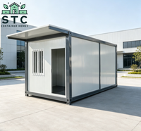 Maison Modulaire Conteneurisée 20 pieds avec Abri Anti-Pluie, Panneaux Sandwich, Maisons Préfabriquées Démontables pour Camping