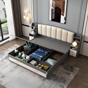 High-End <span class=keywords><strong>letto</strong></span> <span class=keywords><strong>matrimoniale</strong></span> testiera imbottita per il Comfort accogliente struttura moderna pannello per un Look contemporaneo - Product Image 5