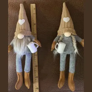 Wholesale Knitted Faceless Doll Long-Legged Coffee Gnomes For Christmas Decorations Holiday Figurine Toys