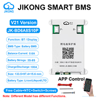 JK BMS BD6A8S10P Smart BMS 4S~8S BT RS485 HEAT CAN 0.6A Corriente 100A Balanceador Activo para Baterías Li-ion LiFePo4 LTO