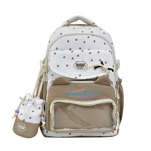 Nouveau sac à dos scolaire pour filles, collégiennes, lycéennes et étudiantes, design mignon et adorable, en nylon respirant et durable, avec des étoiles - Product Image 6