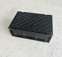Caisse empilable en plastique pliable avec mailles perforées, pratique, pliable et recyclable, pour le stockage