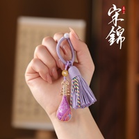 Nouveau Kit de Matériaux pour Porte-clés en Coton Lianyungang, Série Violette, Brocart Song Brocade, Motif Petit Cheval, Thème Nouvel An, Patrimoine Culturel Immatériel