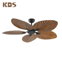 Ventilateur de plafond intelligent KBS Flower Fan 52 pouces à 5 pales, feuilles de palmier tropical, avec télécommande