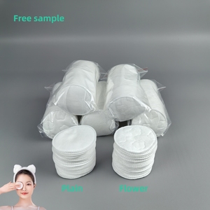 Miễn phí Mẫu thấp moq mặt làm sạch dùng một lần mặt 100% Bông Mỹ phẩm trang điểm Remover miếng bông - Product Image 1