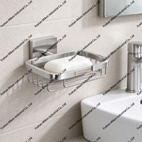 Porte-savon mural noir pour salle de bain, auto-drainant