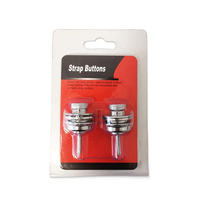 Bouton Straplock Premium Boucle de guitare Antidérapant Chrome Serrure de sangle de guitare avec blocs de sangle pour guitares électriques Basse