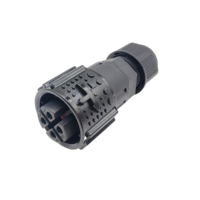 Connecteur mâle auto-bloquant M19 4 broches 20A à montage sur panneau, étanche IP67, pour appareil électrique.
