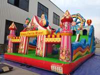 Château gonflable combiné Grande Roue de la Fortune et Château Gonflable Château Gonflable pour Enfants avec Toboggan Extérieur