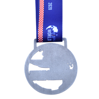 Médaille personnalisée en forme d'aile, argent antique, pour marathon, avec ruban, en alliage de zinc, conception de votre propre logo, faible MOQ