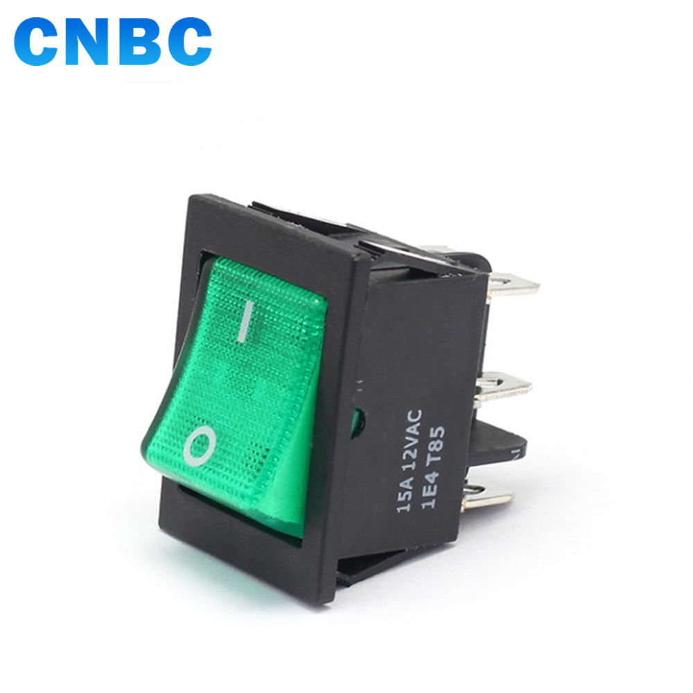 KCD4 Medium DPST 4 Pins on OFF 16A 24V Illuminated Rocker Switch 250V With Led Light