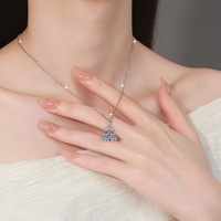 Collier pendentif en moissanite ronde de 1/2/3 carats en forme de cerise, plaqué rhodium, argent sterling 925, bijoux tendance
