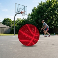 Ballon de basketball LED pour adultes, rouge, en PU, diamètre 76 cm, pour intérieur et extérieur, vente en gros d'usine, produit phare