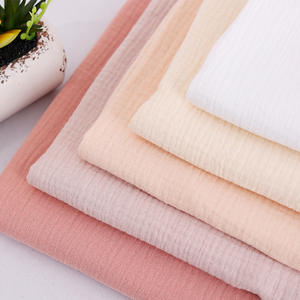 Vente en gros de rouleaux de crêpe <span class=keywords><strong>pour</strong></span> bébé, froissage uni teint couleur unie 100gsm 152cm de largeur <span class=keywords><strong>mousseline</strong></span> douce 100% coton tissu Double gaze/ - Product Image 1