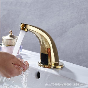 Grifo Monomando Automático Inteligente de Cerámica Dorada sin Contacto con Sensor Infrarrojo <span class=keywords><strong>para</strong></span> <span class=keywords><strong>Agua</strong></span> Fría y Caliente - Product Image 2