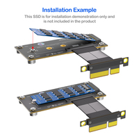 Câble d'extension M.2 NVMe SSD vers PCI-E 4X avec coussinet magnétique, alimentation LED, matériau PCB flexible, longueur 50/100mm, tailles 2242/2260/2280, en stock