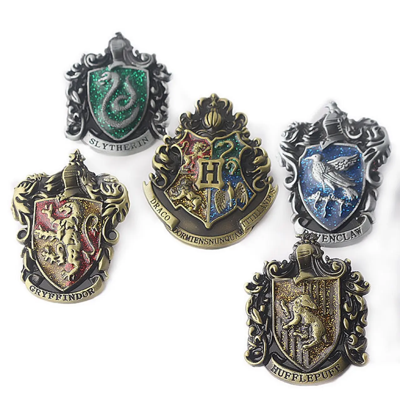 Metal Brooch School of Magic Souvenir Gift Badge Cartoon Glitter Three-dimensional Badge Metal Soft Enamel Brooch