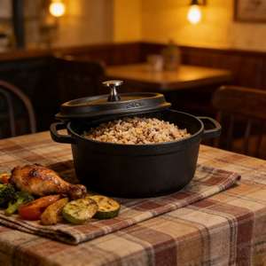 Marmite <span class=keywords><strong>en</strong></span> <span class=keywords><strong>fonte</strong></span> émaillée pour mijoter, usage domestique et commercial, compatible avec les cuisinières à gaz et les plaques à <span class=keywords><strong>induction</strong></span>, ustensile de cuisson, poêle à frire - Product Image 6