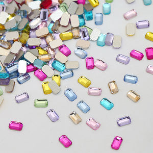 Gran oferta, diseños coloridos de diamantes de imitación con parte posterior plana para uñas, Mini Cristal, taladros cuadrados de colores mezclados, abalorios para uñas, venta al por mayor - Product Image 2