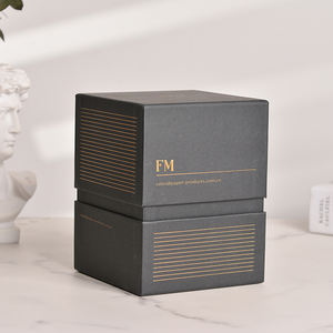 Custom Logo UV Printing Biodegradable <b>Recyclable</b> Hard Cardboard Candle Gift <b>Box</b> Black Craft Paper Packaging <b>Box</b> for Candle - Product Image 3