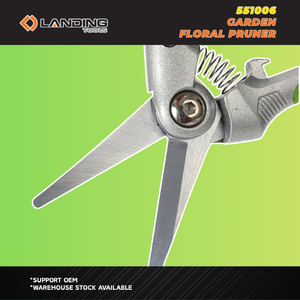 Tijeras de podar DIY 551006 Landing 2026 para jardín y floristería, acero al carbono HRC50, acabado cromado FSC, 225 mm para cortar ramas, OEM - Product Image 5