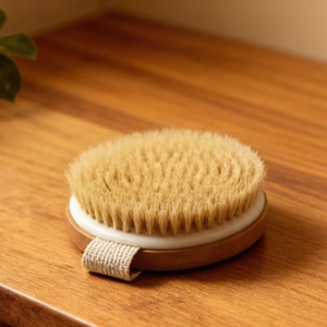 Spazzole da Bagno e Doccia in Setole di Cinghiale, Esfolianti per <span class=keywords><strong>Cellulite</strong></span> e Noduli, Massaggiatore con Manico in Legno - Product Image 3