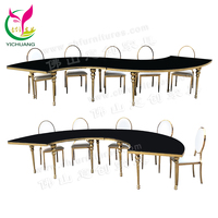 Table serpentine de luxe de fête de décor d'événement de base d'acier inoxydable d'or HC-ST40S